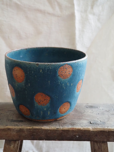 Large planter - Teal spotty dotties