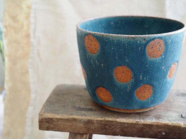 Large planter - Teal spotty dotties