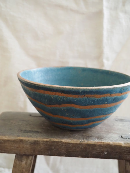 Large bowl - Teal with stripes