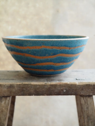 Large bowl - Teal with stripes