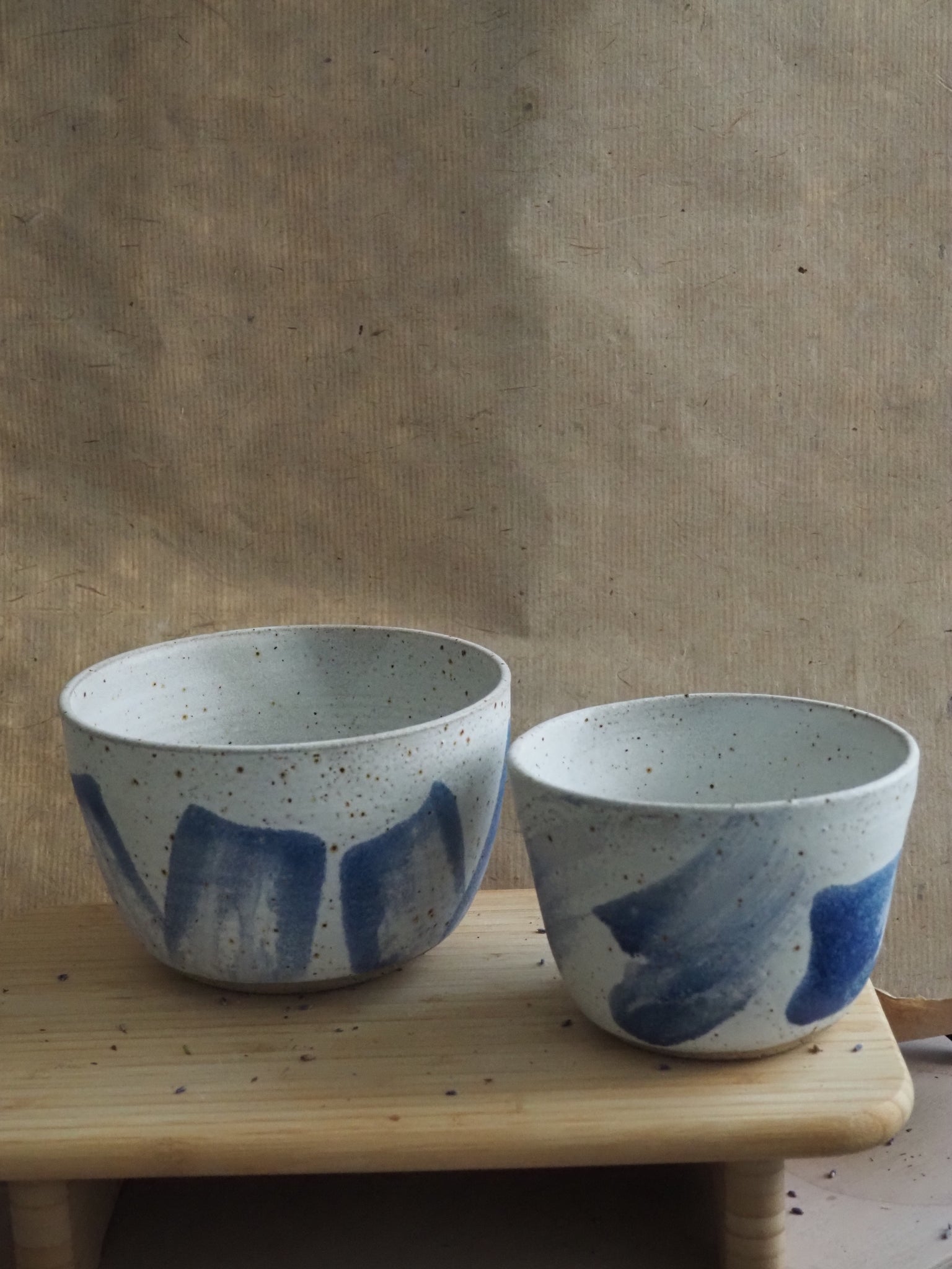 Large planter - blue stripes