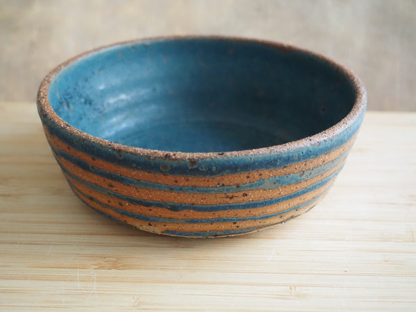 Tapas dish - teal stripes