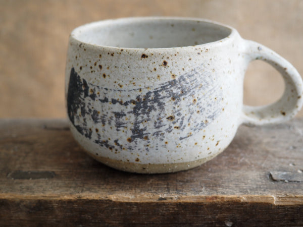 Mug- White and Charcoal swoosh