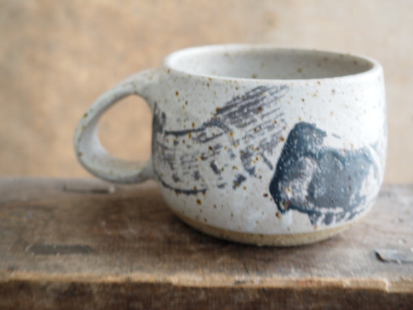 Mug- White and Charcoal swoosh