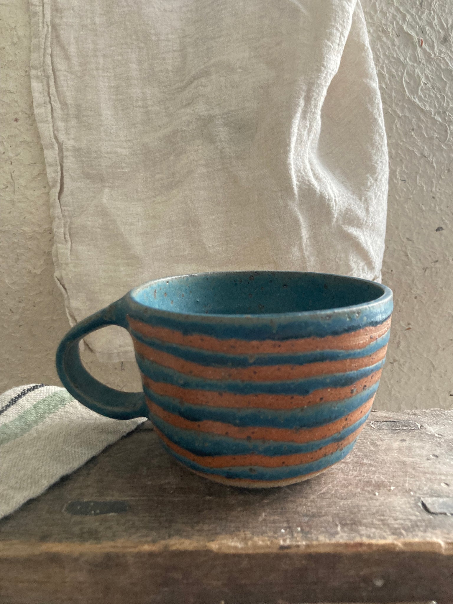 Mug - Teal with stripes