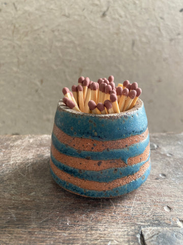 Striker pot - teal with stripes