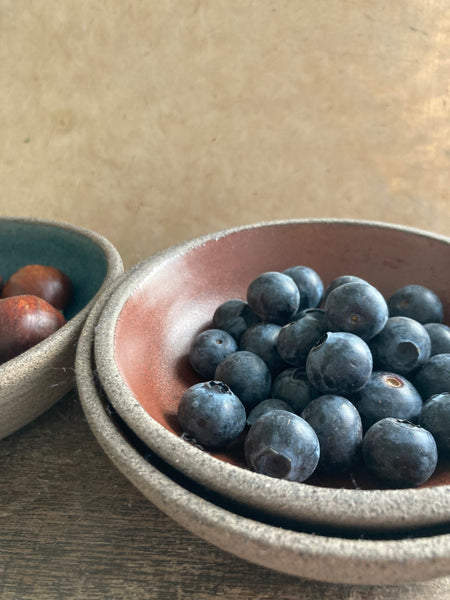 Tapas set - teal and tenmoku