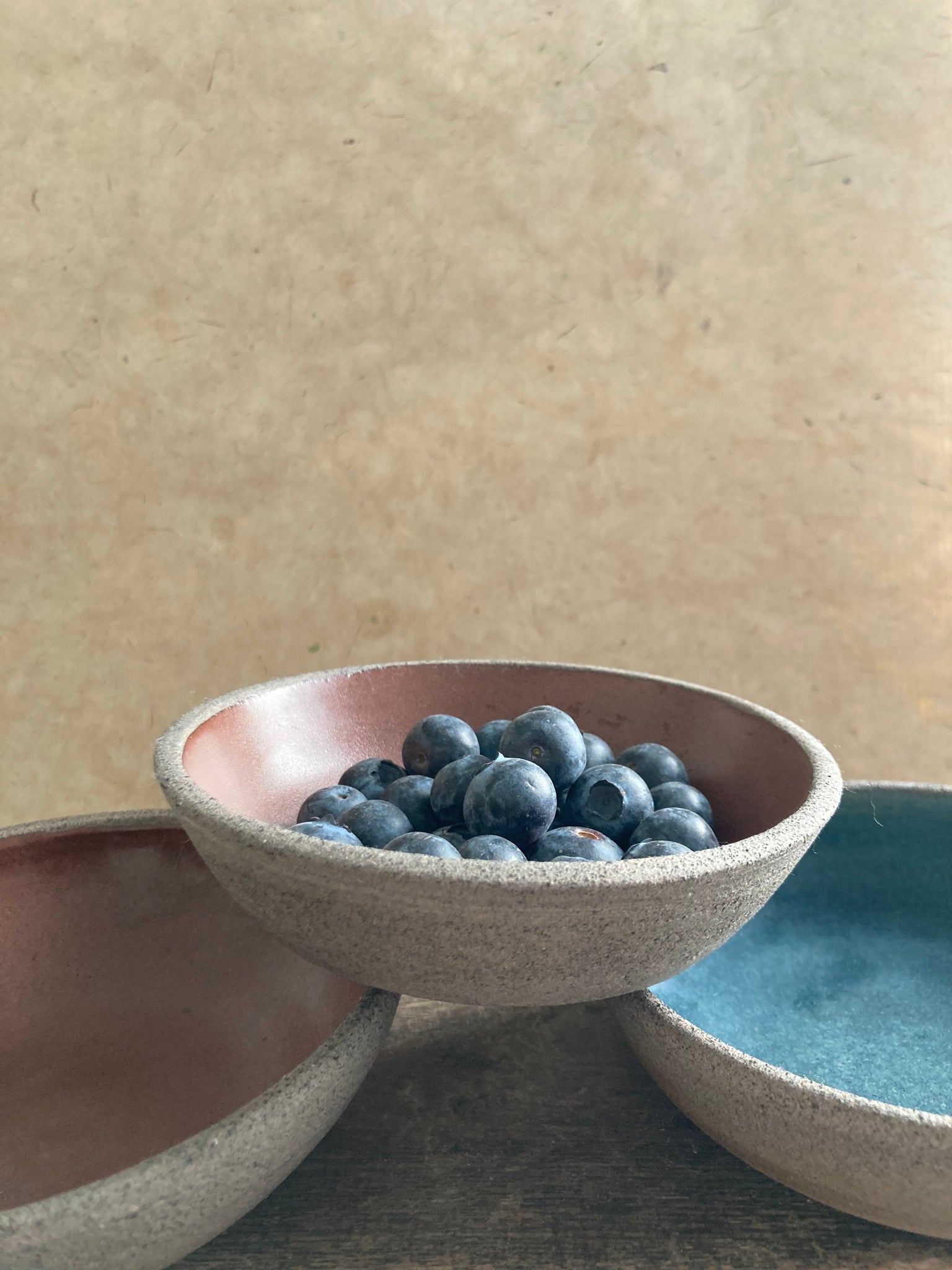 Tapas set - teal and tenmoku