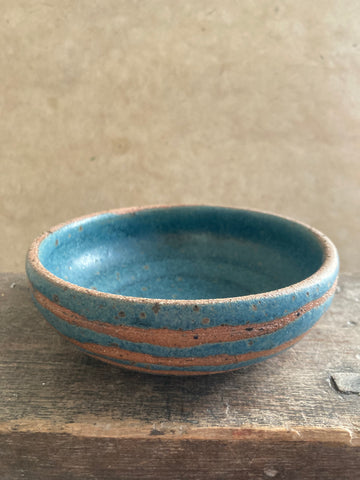 Tapas dish - teal with stripes