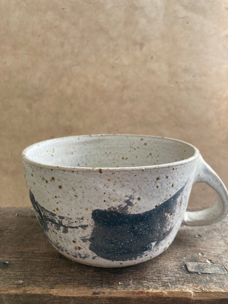 Large Mug - White and Charcoal swoosh