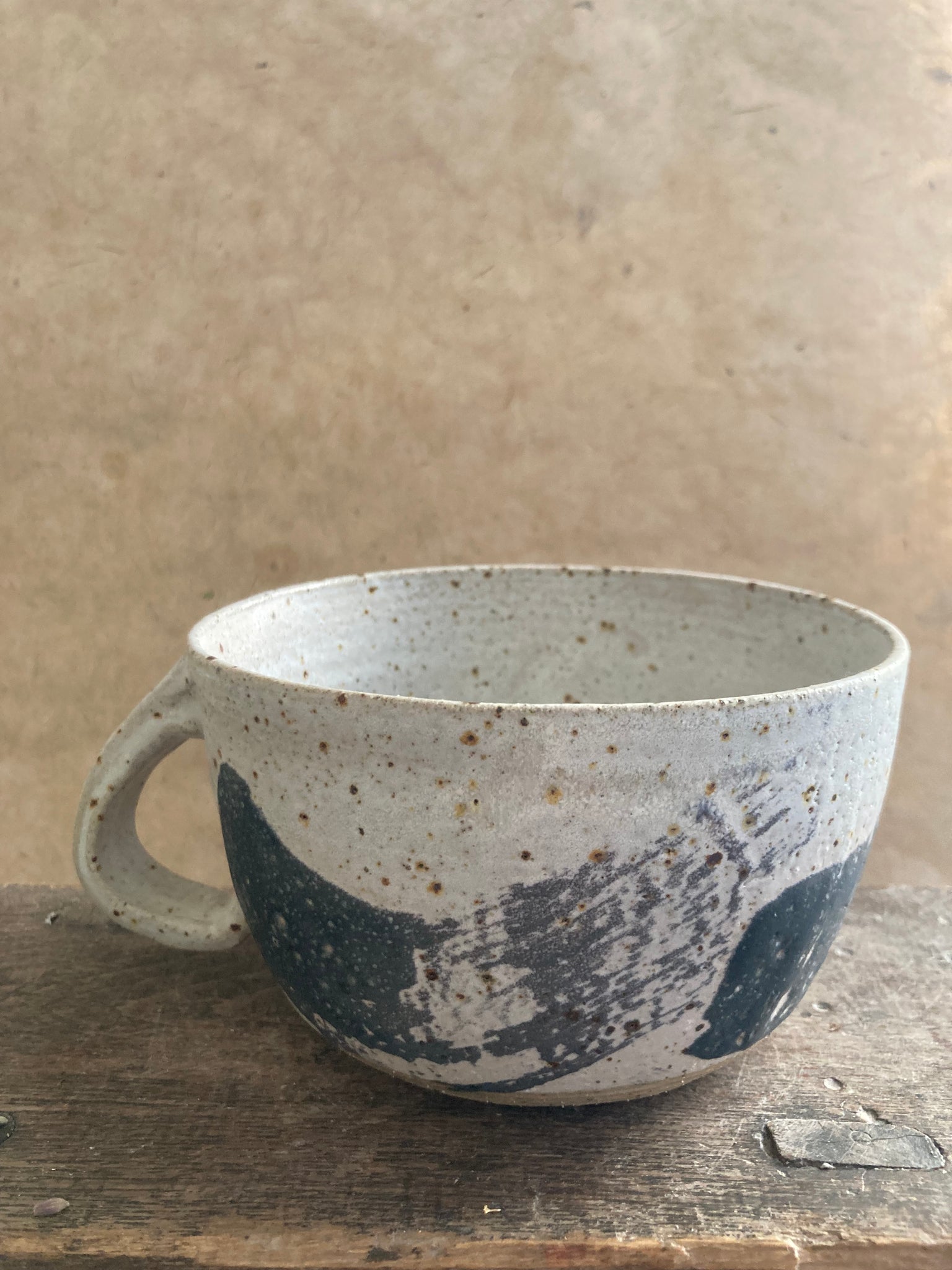 Large Mug - White and Charcoal swoosh
