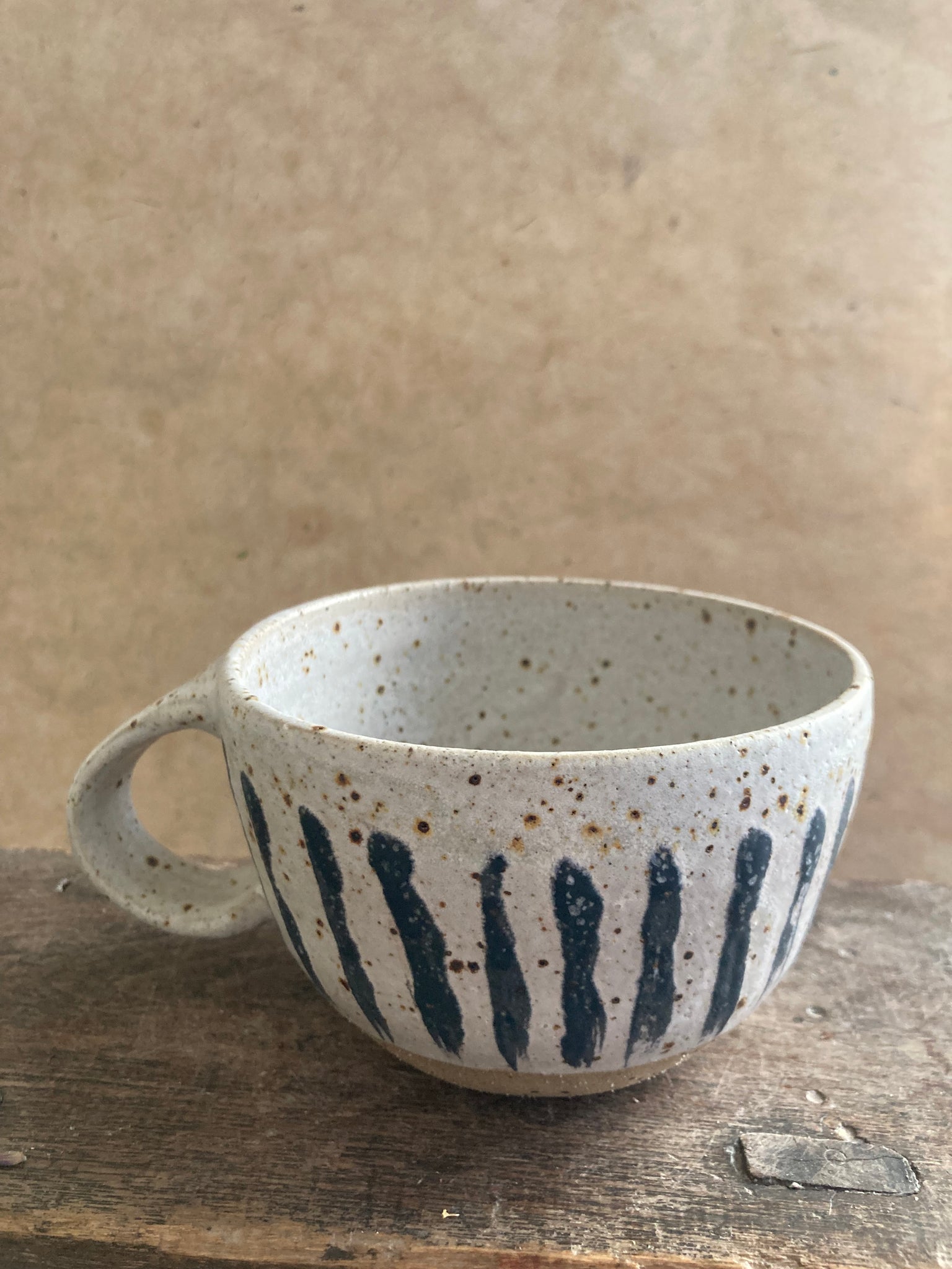 Mug - White and Charcoal stripes