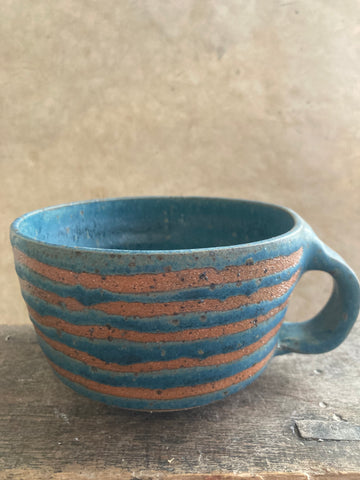 Large Mug - Teal with stripes