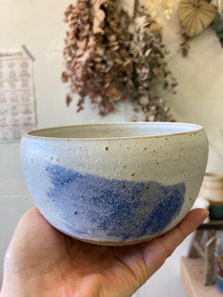 Medium bowl  - blue swoosh