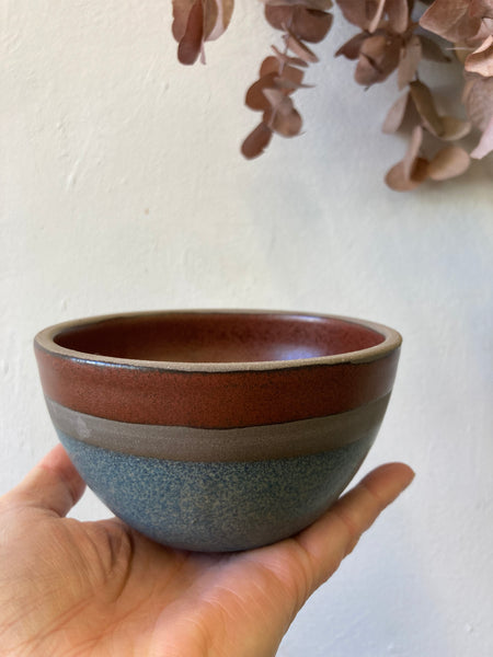 Small bowl - teal and tenmoku