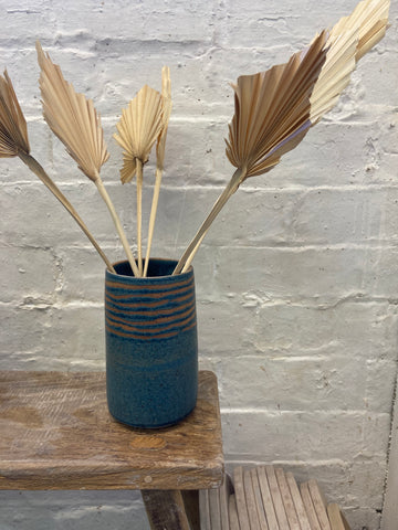 Large vase - teal with stripes