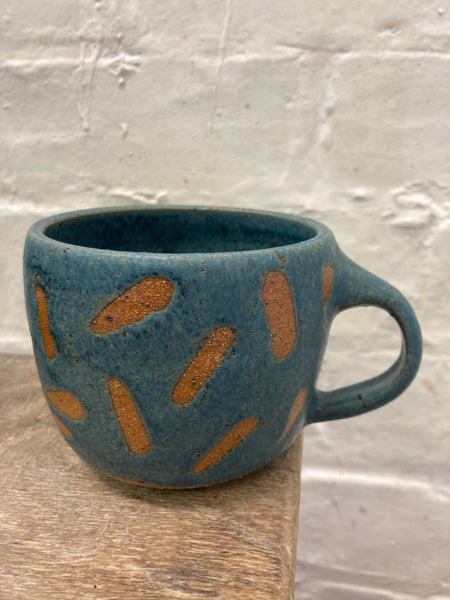 Mug - teal with pattern