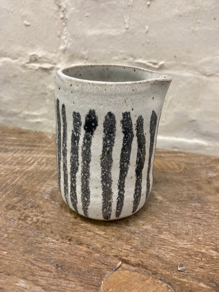 Small pourer - white with charcoal stripes