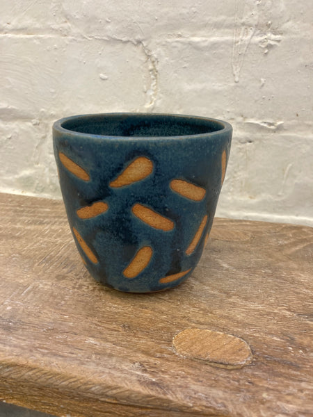 Cup - teal with pattern