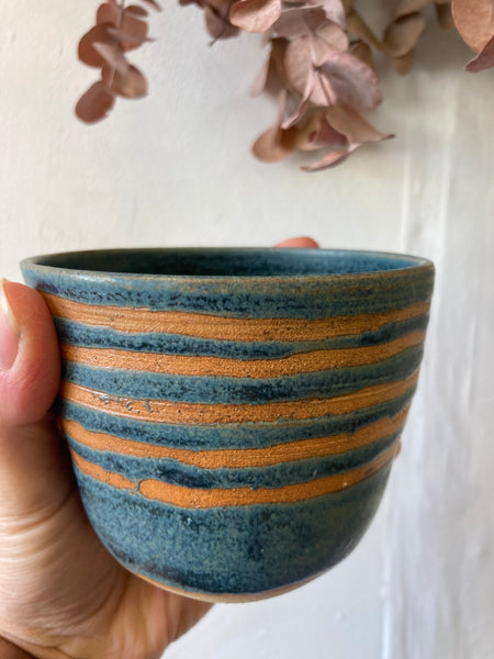 Cup - teal with stripes