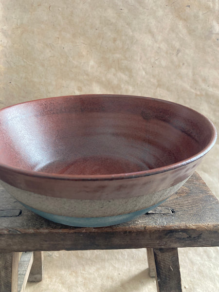 Large bowl - Teal and Tenmoku
