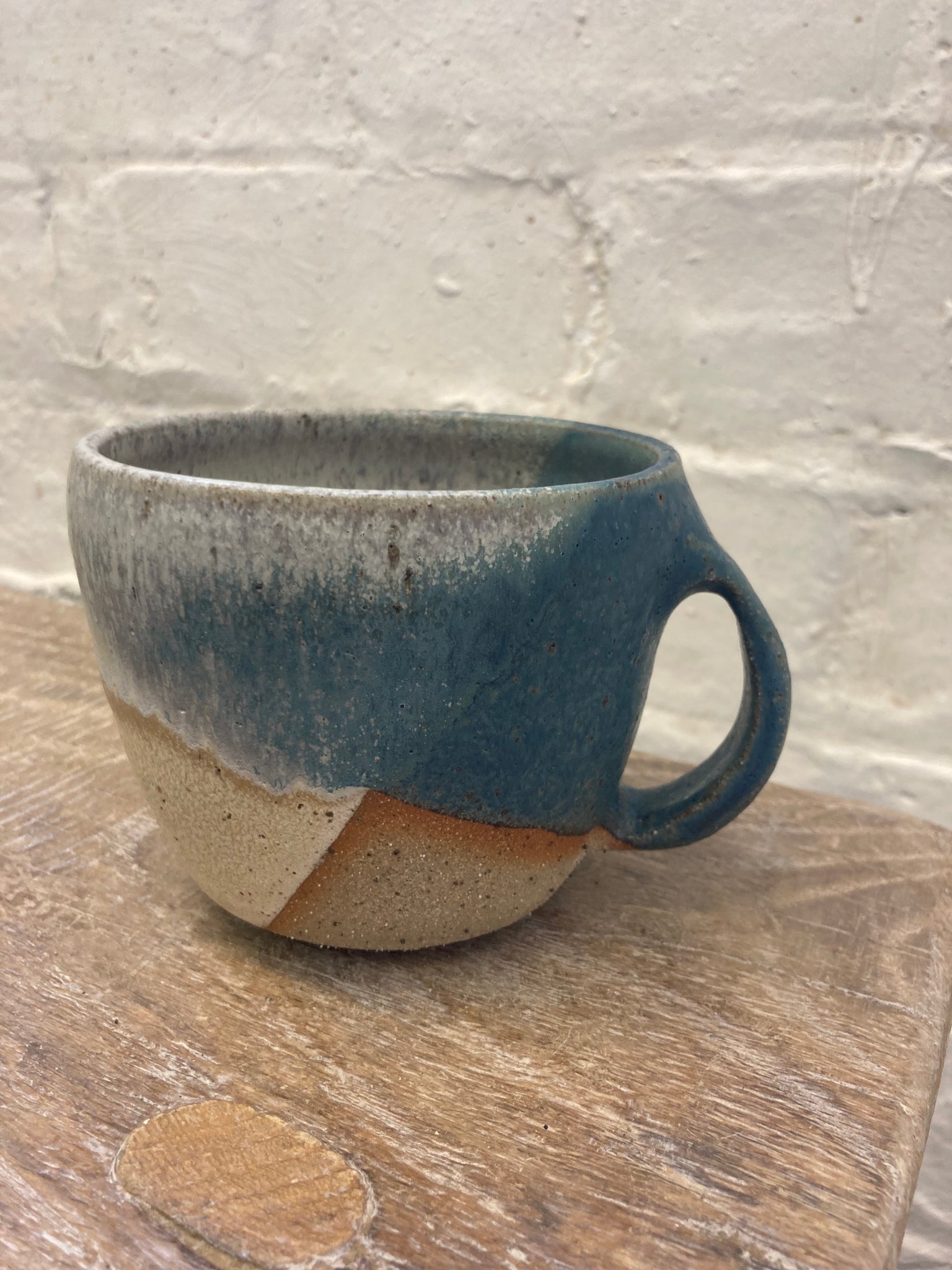 Mug - Teal and Cream