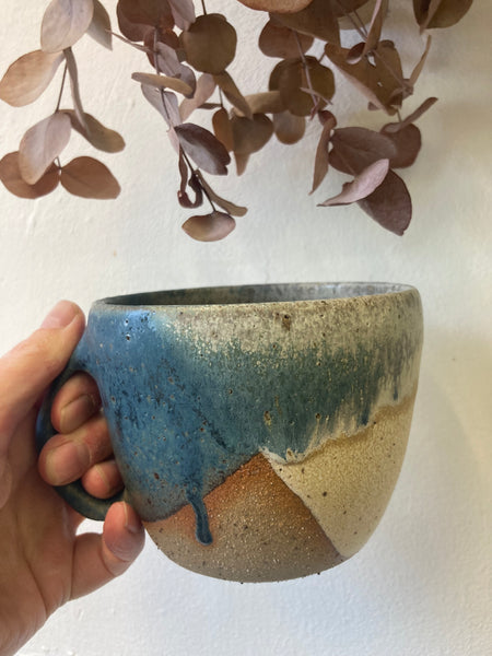 Mug - Teal and Cream