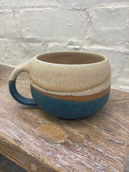 Mug - cream and teal