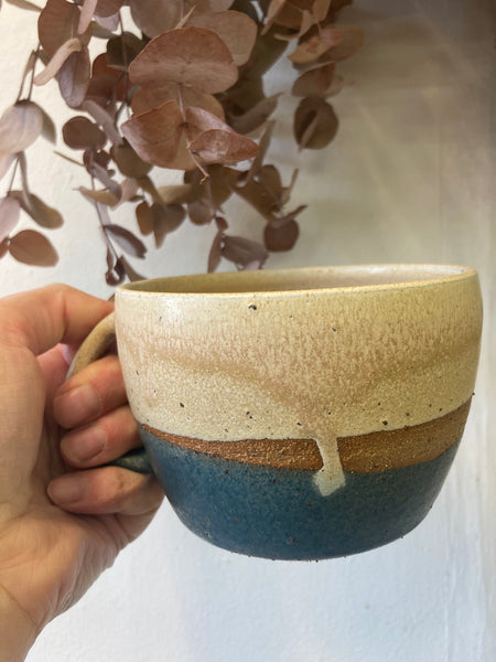 Mug - Cream and teal