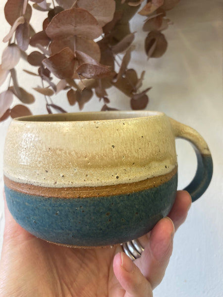 Mug - cream and teal