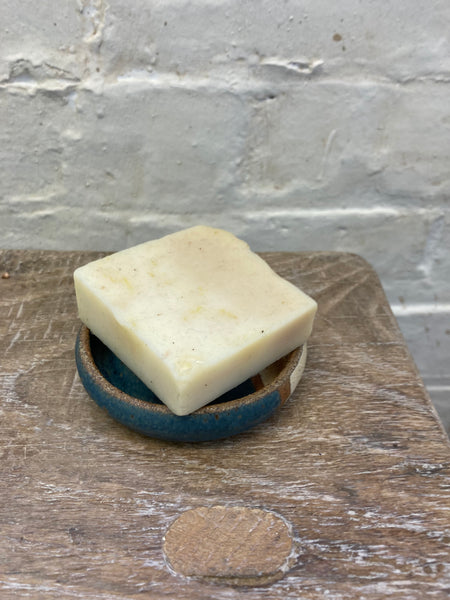 Soap dish - cream and teal
