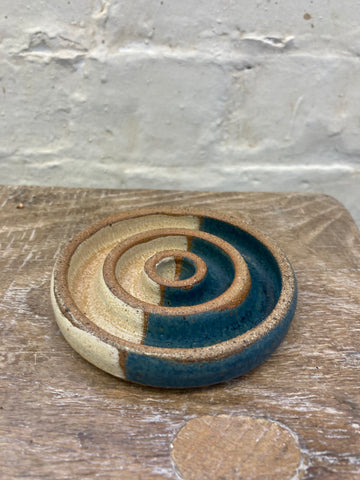 Soap dish - cream and teal