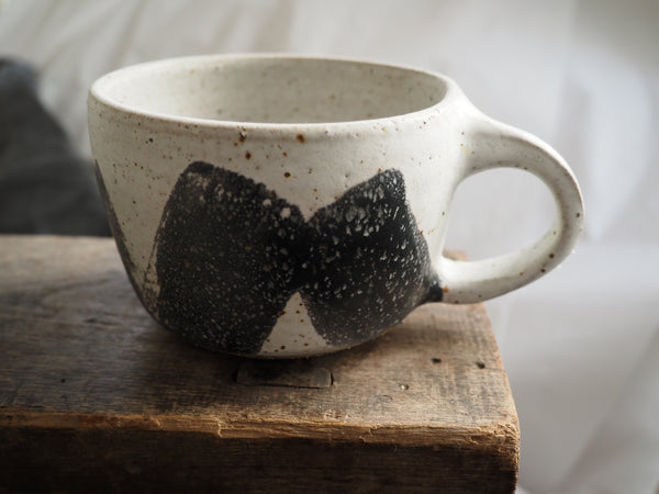 Mug- White and Charcoal stripes