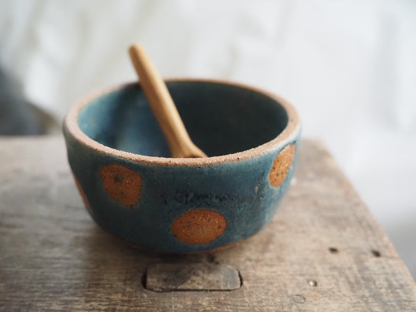 Salt pot - Teal Spotty Dotty