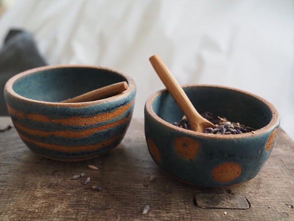 Salt pot - Teal Spotty Dotty