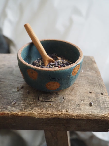 Salt pot - Teal Spotty Dotty