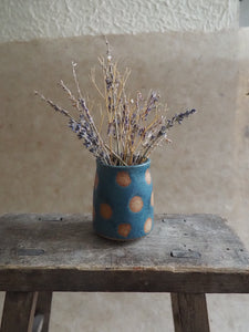 Bud vase - Teal Spotty Dotty