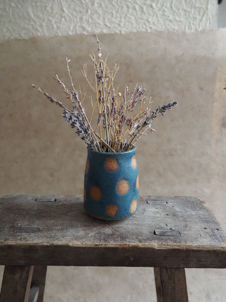 Bud vase - Teal Spotty Dotty