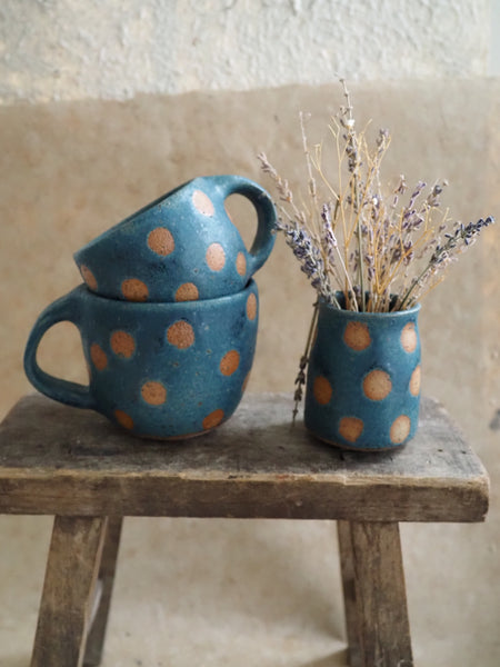 Bud vase - Teal Spotty Dotty