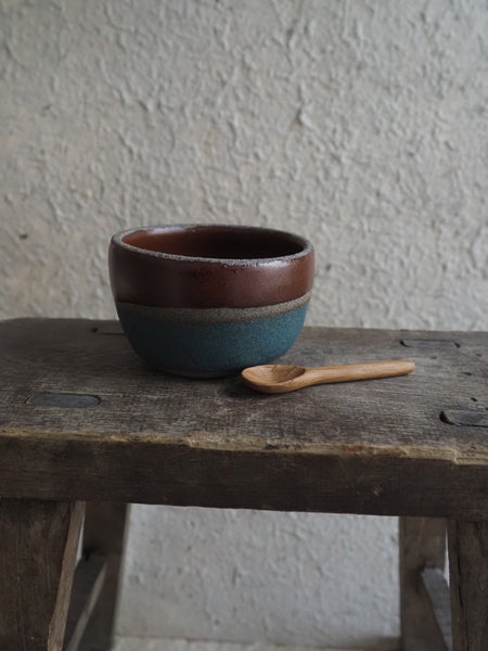 Small bowl - Teal and Tenmoku