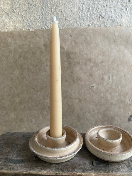 Candle holder - speckled cream