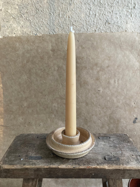 Candle holder - speckled cream