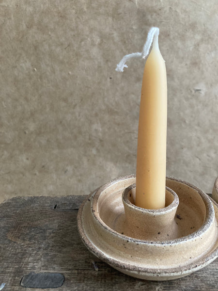 Candle holder - speckled cream