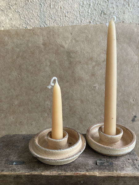 Candle holder - speckled cream