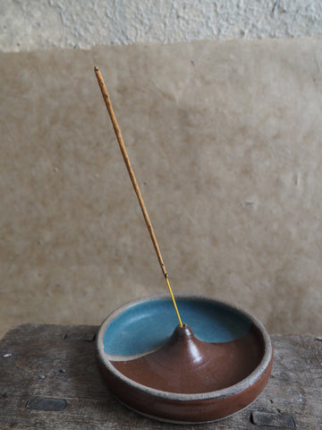 Incense holder - Teal and Tenmoku