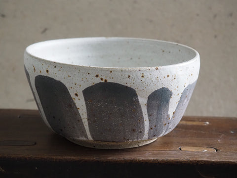 Medium bowl - white and charcoal