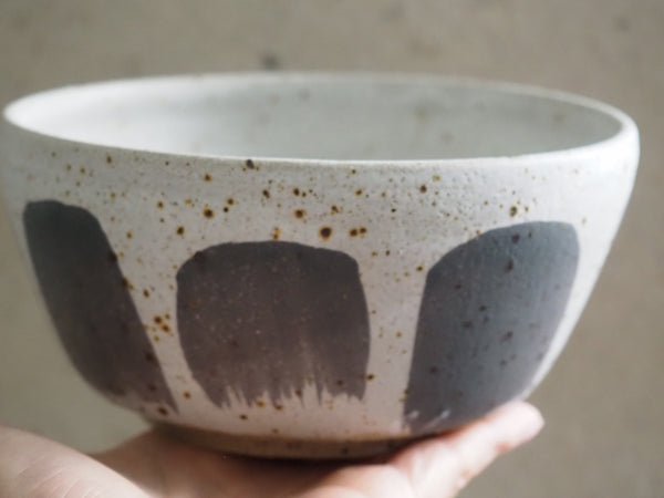 Medium bowl - white and charcoal