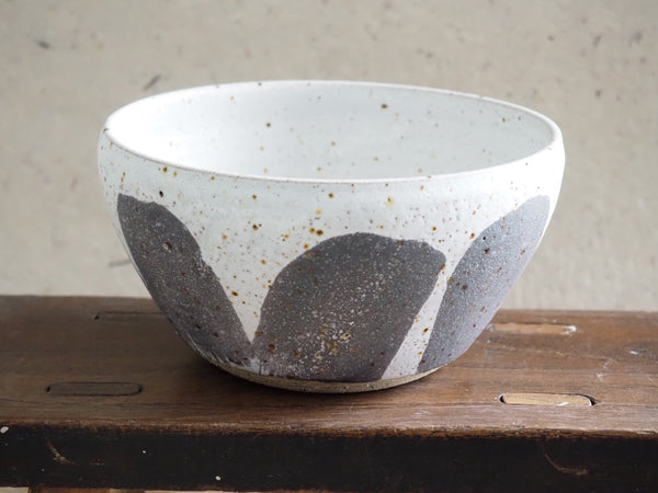 Medium bowl - white and charcoal