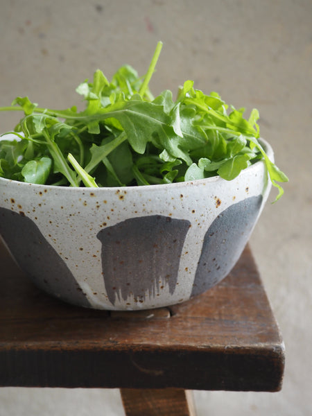 Medium bowl - white and charcoal