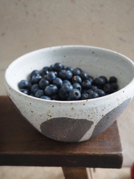 Medium bowl - white and charcoal